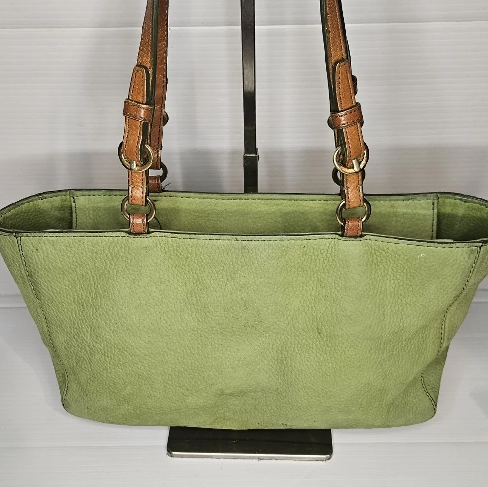 Vintage Coach Chelsea Tote Green Nubuc F10187 Rare
